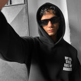 Sudadera oversize con capucha EX Part II – Negro y blanco