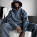 Sudadera básica oversize con capucha – Gris tormenta