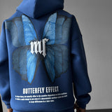 Sudadera oversize con capucha Butterfly Effect – Azul noche