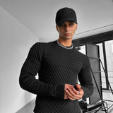 Jersey texturizado de corte ajustado – Negro