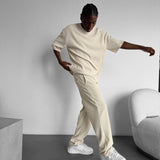 Pantalón de pana de corte holgado – Beige