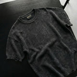 Camiseta oversize de punto efecto desgastado – Antracita