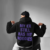 Sudadera oversize con capucha EX Part II – Negro y morado