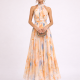 Vestido con Escote Halter Acuarela