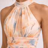 Vestido con Escote Halter Acuarela