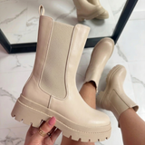Botas altas Chelsea chunky - Beige