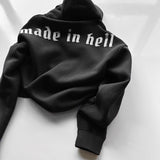 Sudadera oversize con capucha Made in Hell – Negro