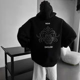 Sudadera oversize con capucha Damask – Negro