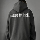 Sudadera oversize con capucha Made in Hell – Antracita