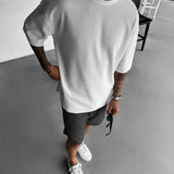 Camiseta oversize de pana – Blanco