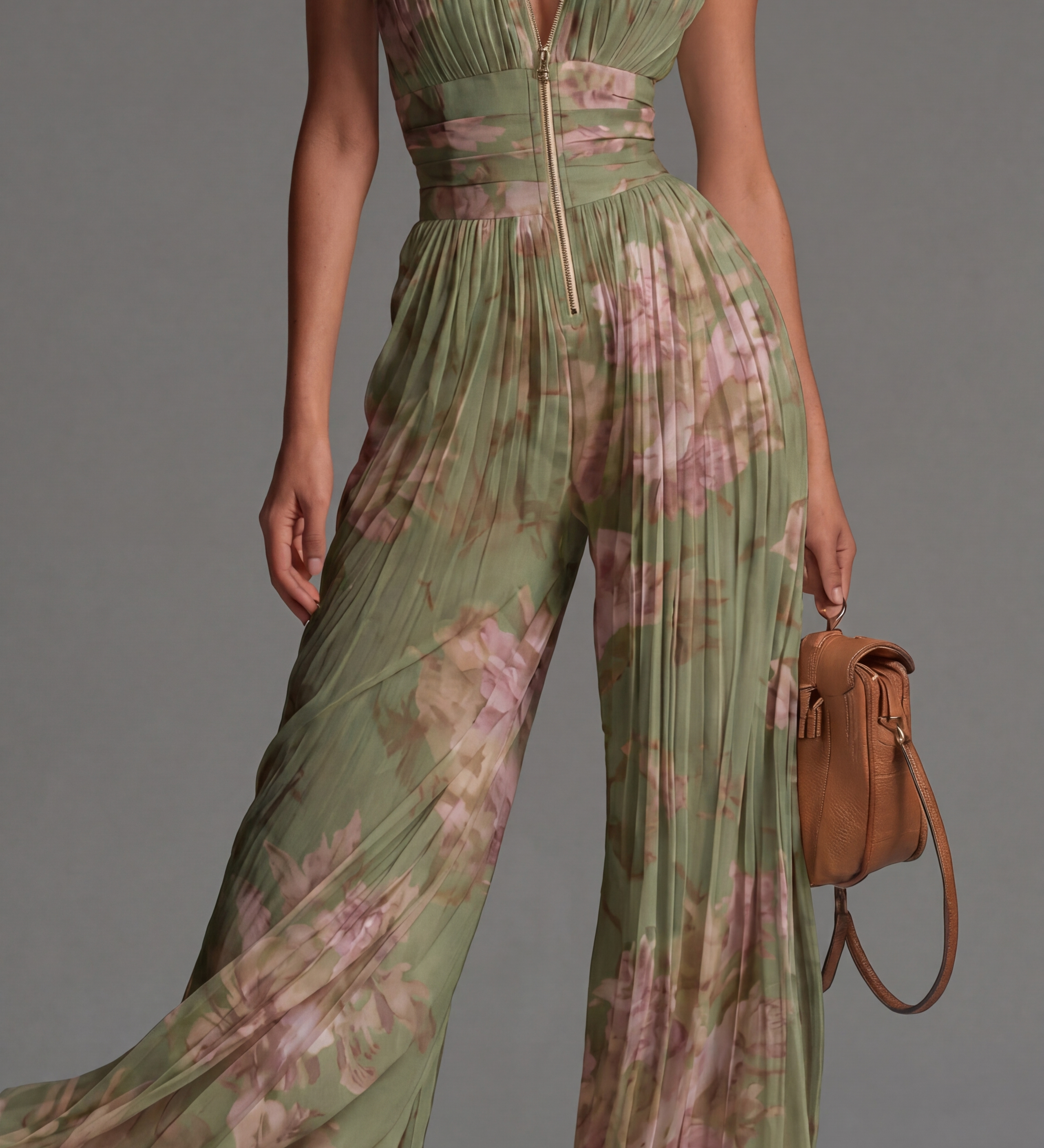 Zineb | Mono plisado con estampado floral