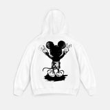 Sudadera oversize con capucha Mouse – Blanco