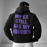 Sudadera oversize con capucha EX Part II – Negro y morado