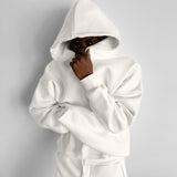 Sudadera básica oversize con capucha – Blanco