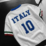 Camiseta oversize de punto Italia – Blanco