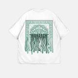Camiseta oversize Monarch – Crudo y verde