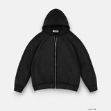 Sudadera básica oversize con capucha y cremallera – Negro