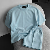 Camiseta de tejido técnico de corte regular – Azul bebé