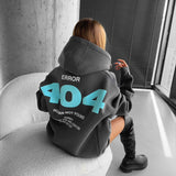 Sudadera oversize con capucha 404 – Antracita