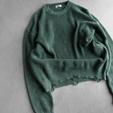 Jersey de punto efecto desgastado y corte holgado – Caqui