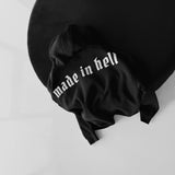 Sudadera oversize con capucha Made in Hell – Negro