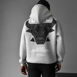 Sudadera oversize con capucha Bull – Gris seta