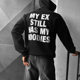 Sudadera oversize con capucha EX Part II – Negro y blanco
