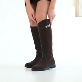 Botas altas de piel Amélie - Marrón