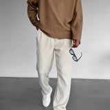 Pantalón de pana de corte holgado – Beige