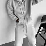 Sudadera básica oversize con capucha y cremallera – Gris
