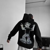 Sudadera oversize con capucha Popeye – Negro