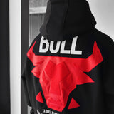 Sudadera oversize con capucha Bull – Negro