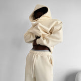 Sudadera básica oversize con capucha – Blanco antiguo