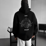 Sudadera oversize con capucha Damask – Negro