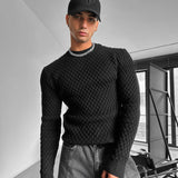 Jersey texturizado de corte ajustado – Negro