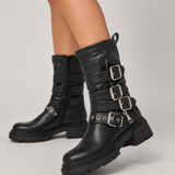 Botas biker con hebillas