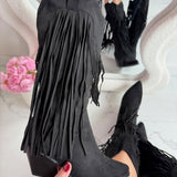 Botas Hoge Zwarte met Fringles