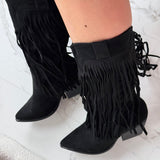 Botas Hoge Zwarte met Fringles