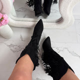 Botas Hoge Zwarte met Fringles