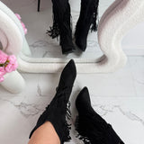 Botas Hoge Zwarte met Fringles