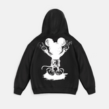 Sudadera oversize con capucha Mouse – Negro y blanco
