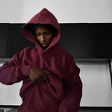 Sudadera básica oversize con capucha – Granate