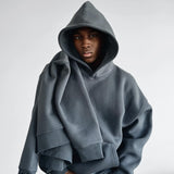Sudadera básica oversize con capucha – Gris tormenta