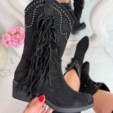 Botas Fringle Western - Negro