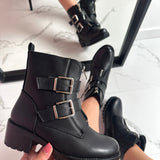 Botas con hebillas - Negro