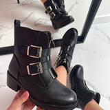 Botas con hebillas - Negro