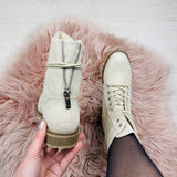 Botas con cordones - Beige