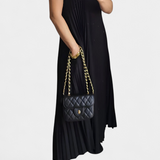 Vestido sin Mangas con Pliegues y Cintura Alta