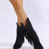 Botas Fringle Western - Negro