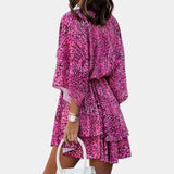 Vestido Mini con Nudo Frontal y Volantes